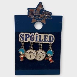 Universal Studios Dr Seuss Cat in the Hat Pin Badge Thing 1 & 2 Spoiled Dangle